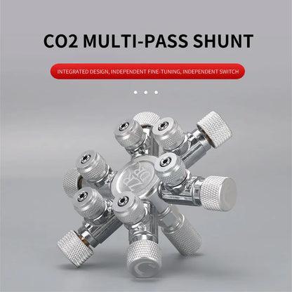 ZRDR Stainless Steel Aquarium CO2 Multi-Way Distributor – Splitter Needle Valve, Check Valve & Bubble Counter for Solenoid Regulator