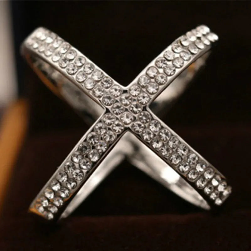 X Shape Cross Crystal Scarf Buckle Brooches for Women - Hollow Scarves Buckle Jewelry Clothing Accessories