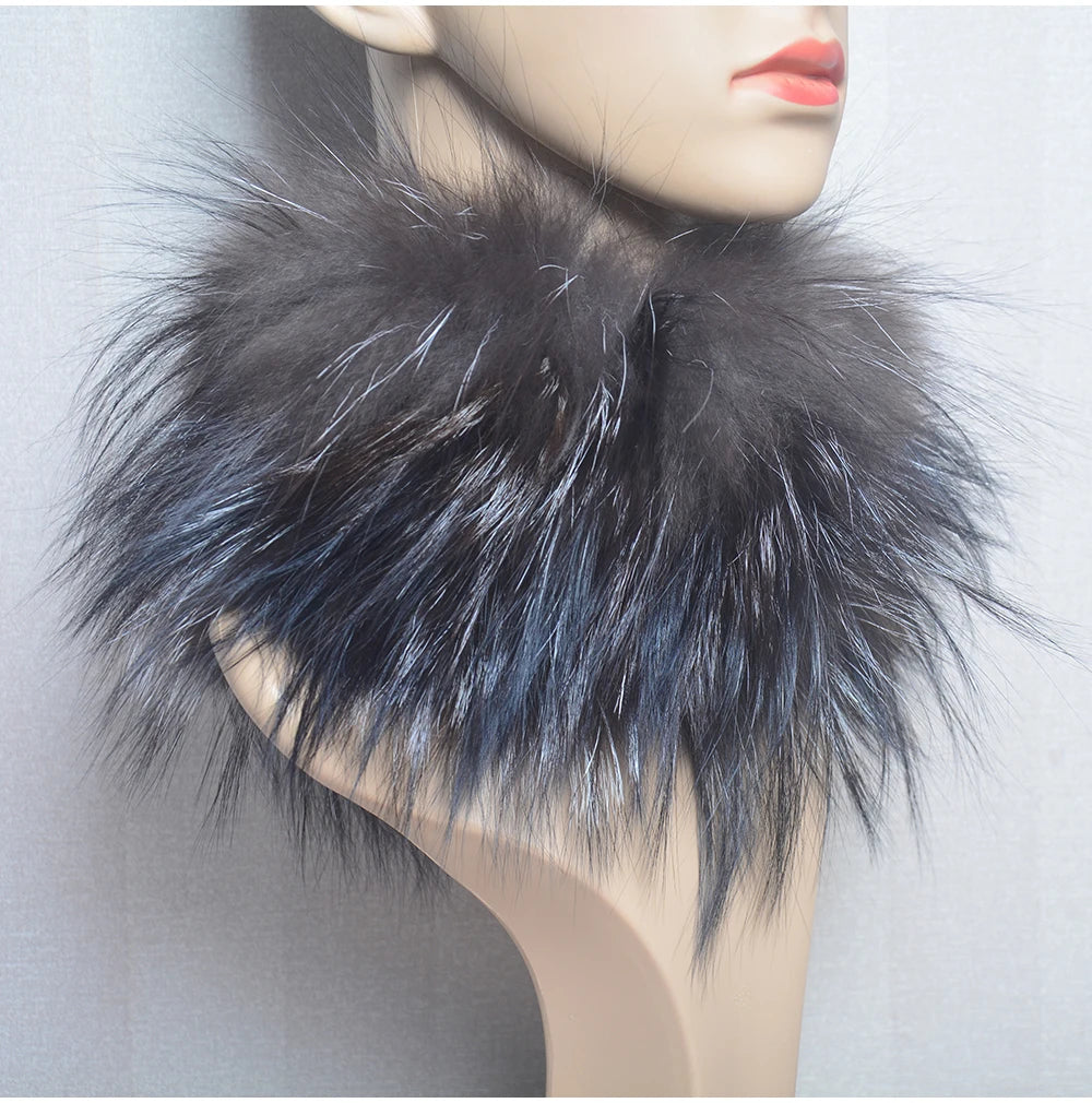 2025 Real Fox Fur Scarf and Headband – Luxury Winter Neck Warmer for Women, 100% Natural Fur, Elastic Ring Muffler