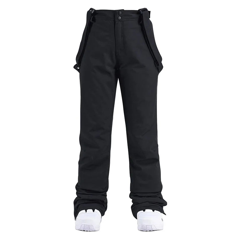 Men & Women Winter Ski Pants – Windproof Waterproof Snowboard Suspender Trousers Thick Warm Plus Size