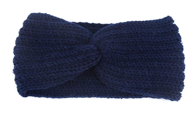 Women's Solid Color Knitted Headband – Elastic Twisted Turban Headwrap, Winter Hair Band for Girls, Fashion Hair Accessories