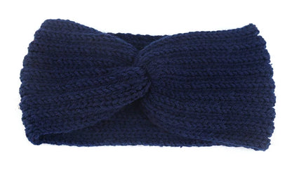 Women's Solid Color Knitted Headband – Elastic Twisted Turban Headwrap, Winter Hair Band for Girls, Fashion Hair Accessories