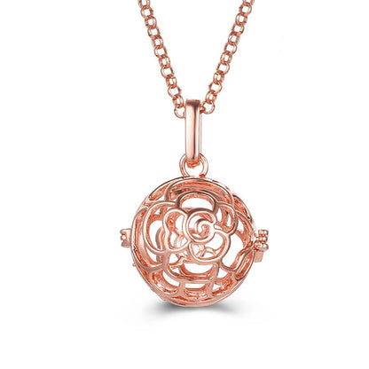 Mexico Music Ball Hollow Zircon Pendant Necklace – Vintage Perfume Aromatherapy Locket for Women