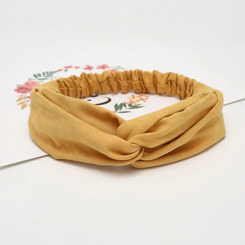 Women Cross Top Knot Headband – Elastic Soft Solid Color Hair Bands, Twisted Knotted Headwrap, Hair Accessories for Girls