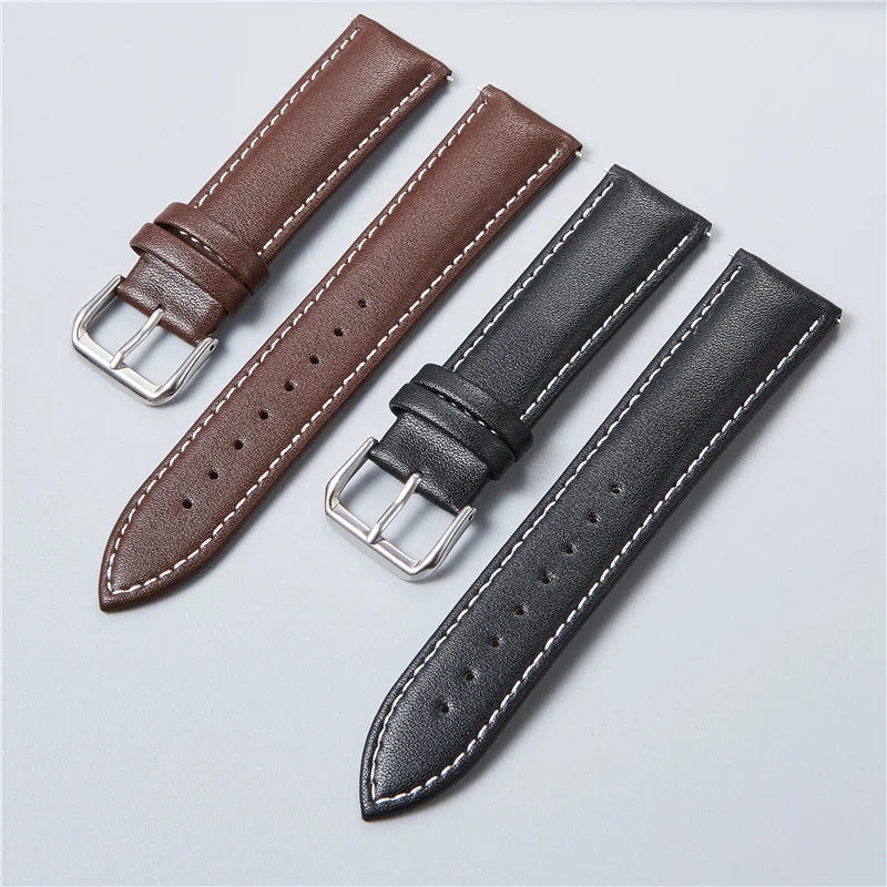 Genuine Leather Watchbands – Calfskin Replacement Straps for Men & Women, 18mm-24mm