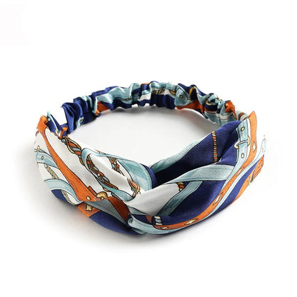Bohemian Print Headbands for Women & Girls – Vintage Cross Turban Bandana Hair Accessories for Summer