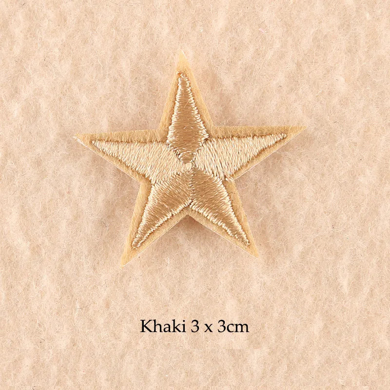 Stars Embroidered Iron-On Patches – Gold, Silver & Colorful Appliqué Stickers for Clothing, Jackets, Bags & DIY Craft Decoration