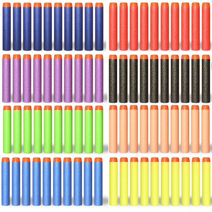 100pcs 7.2cm Soft Nerf Darts - Round Head Refill Sponge Bullets for NERF N-Strike Blasters, Kids Toy Gun Ammo