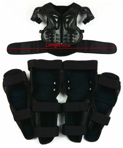 Kids Motocross Body Armor Vest – Chest, Spine & Knee Protection Gear for Boys & Girls (Height 0.85–1.7m)