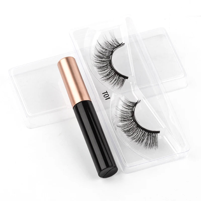 3D Magnetic Mink Eyelashes with Magnetic Eyeliner – Short False Lashes, Handmade, Long-Lasting Eye Makeup Tool