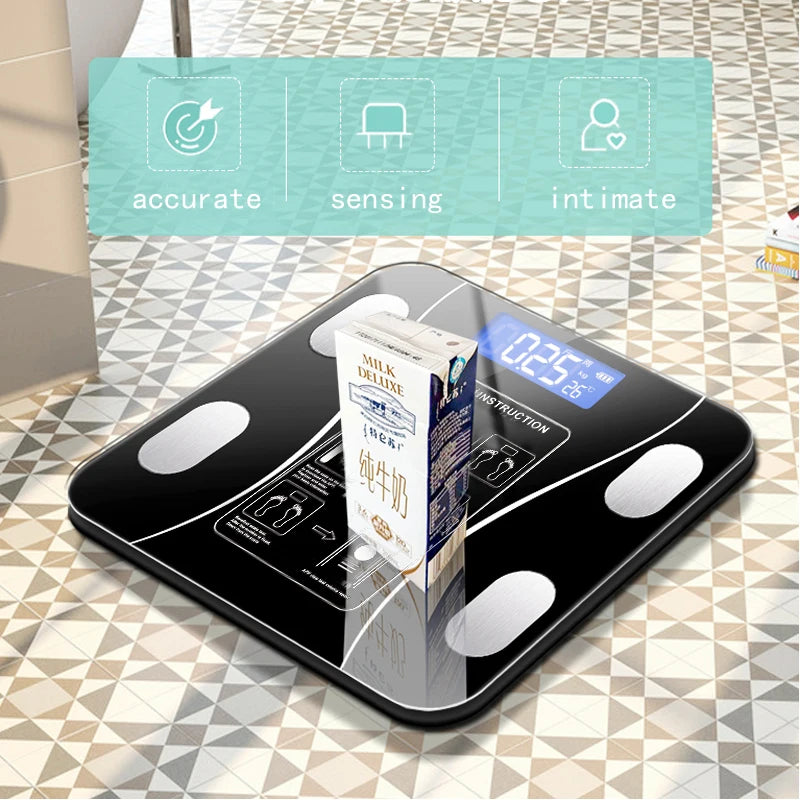 Smart Bluetooth Body Composition Scale: Wireless Digital Bathroom Weight Analyzer with Smartphone App