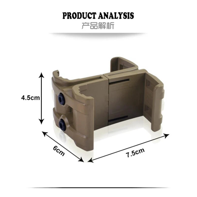 Hunting Speed Reload Tactical Flashlight Bracket – Barrel Clamp Mount for AK, M4, PMAG, M16 Airsoft Magazines
