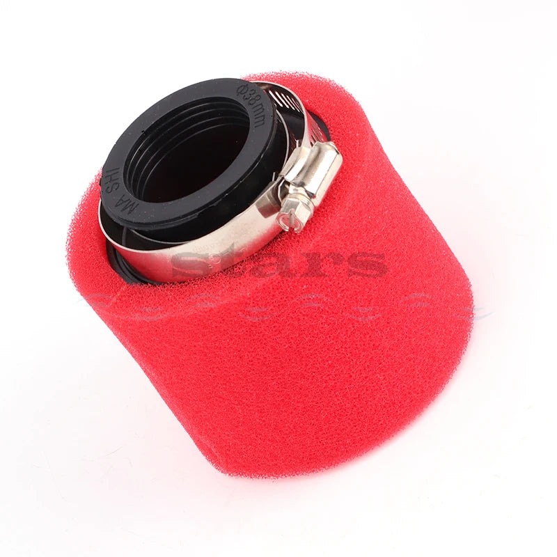 35–60mm Foam Air Filter – Red Elbow Neck Sponge Cleaner for Scooter, Dirt Bike, Motorcycle | Kayo BSE Compatible