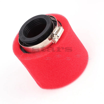 35–60mm Foam Air Filter – Red Elbow Neck Sponge Cleaner for Scooter, Dirt Bike, Motorcycle | Kayo BSE Compatible