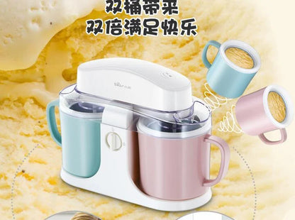 chinaBear BQL-A10E1 DIY Double Bucket Ice Cream Maker – 1L Household Automatic Ice Cream Machine, 100-240V for Home Use