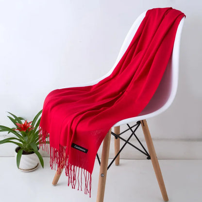 Desgine Solid Cashmere Scarf – Warm Autumn Winter Shawl Wrap with Tassels, Unisex Pashmina for Women and Men 2024