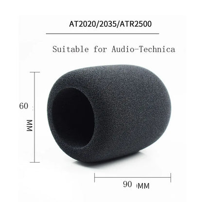 Microphone Foam Windscreen - Pop Filter Cover for Audio-Technica AT2020, ATR2500 & AT2035 Condenser Mics
