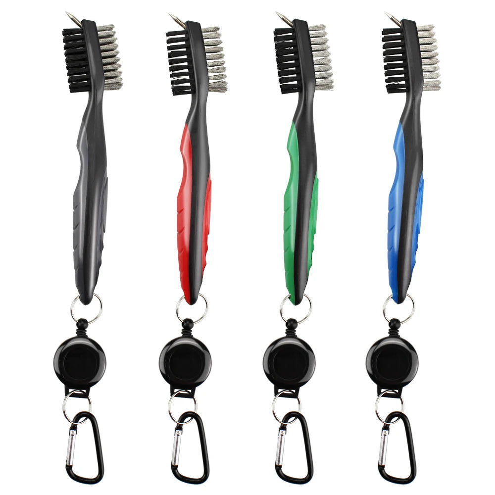 Golf Club Cleaning Brush with Cover – Retractable Carabiner Cleaner, 8 Styles for Outdoor Sports Accessories