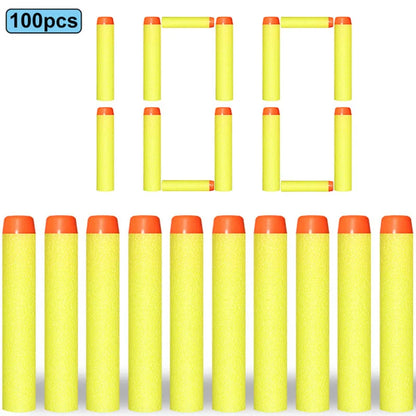 100pcs 7.2cm Soft Nerf Darts - Round Head Refill Sponge Bullets for NERF N-Strike Blasters, Kids Toy Gun Ammo