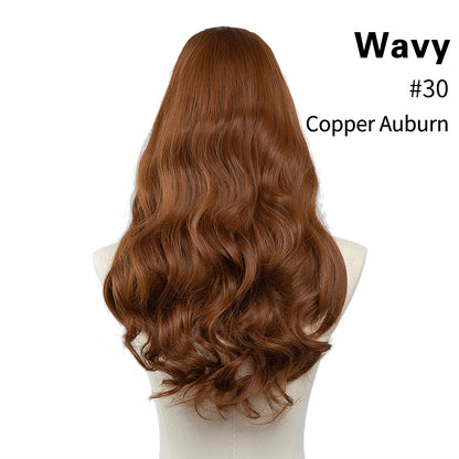 Synthetic U-Part Clip-in Hair Extensions – Long, Straight, Thick Blonde Hairpieces (16, 20, 24 Inch)