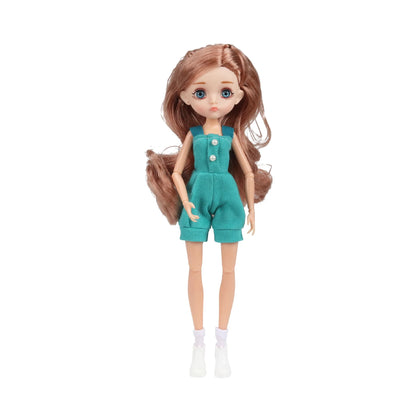 Slim 26cm BJD Doll for Girls – 13 Movable Joints with Princess Outfit, Blue Eyes & Eyelash Accessories
