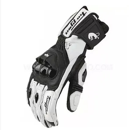 Motorcycle Gloves AFS6 AFS10 AFS18 - Leather Windproof Motocross Mittens with Touch Screen, Men's Protective Motorbike Gloves