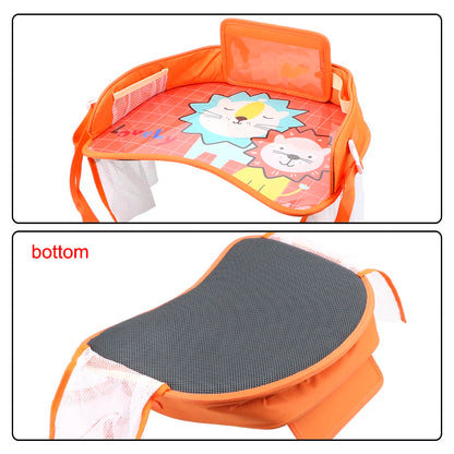 Cartoon Car Tray Table for Children - Mini Oxford Cloth Waterproof Safety Seat Fence, Universal SUV MPV Auto Accessory