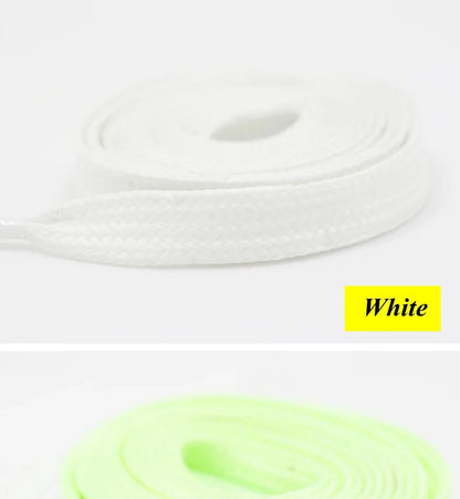 Luminous Flat Shoelaces - Glow in the Dark Fluorescent Sneaker & Canvas Shoe Laces, 80/100/120/140cm