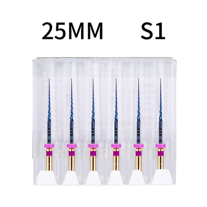 Azdent 6pcs/Pack 25mm SX Dental Files Root Canal Use Rotary Heat Activated  Endodontic Files Rotating File Dentistry Instruments