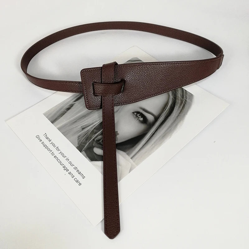 High-Quality Knot Designer Belts for Women: Soft PU Leather Long Waistband - Wide Waist Corset Belt Cummerbunds