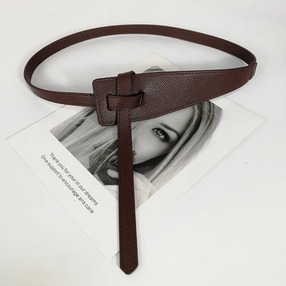 High-Quality Knot Designer Belts for Women: Soft PU Leather Long Waistband - Wide Waist Corset Belt Cummerbunds