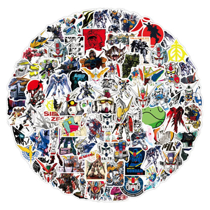 10/30/50/100-Piece Gundam Anime Sticker Set - Cool Cartoon Graffiti Decals for Motorcycles, Luggage, Guitars, Skateboards, and DIY Crafts