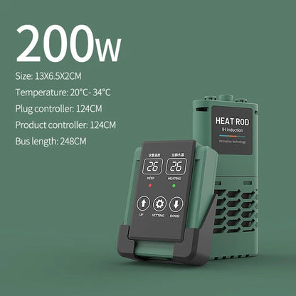 New Aquarium Submersible Heater – LCD Display, Adjustable Water Heating Rod, Auto Constant Temperature