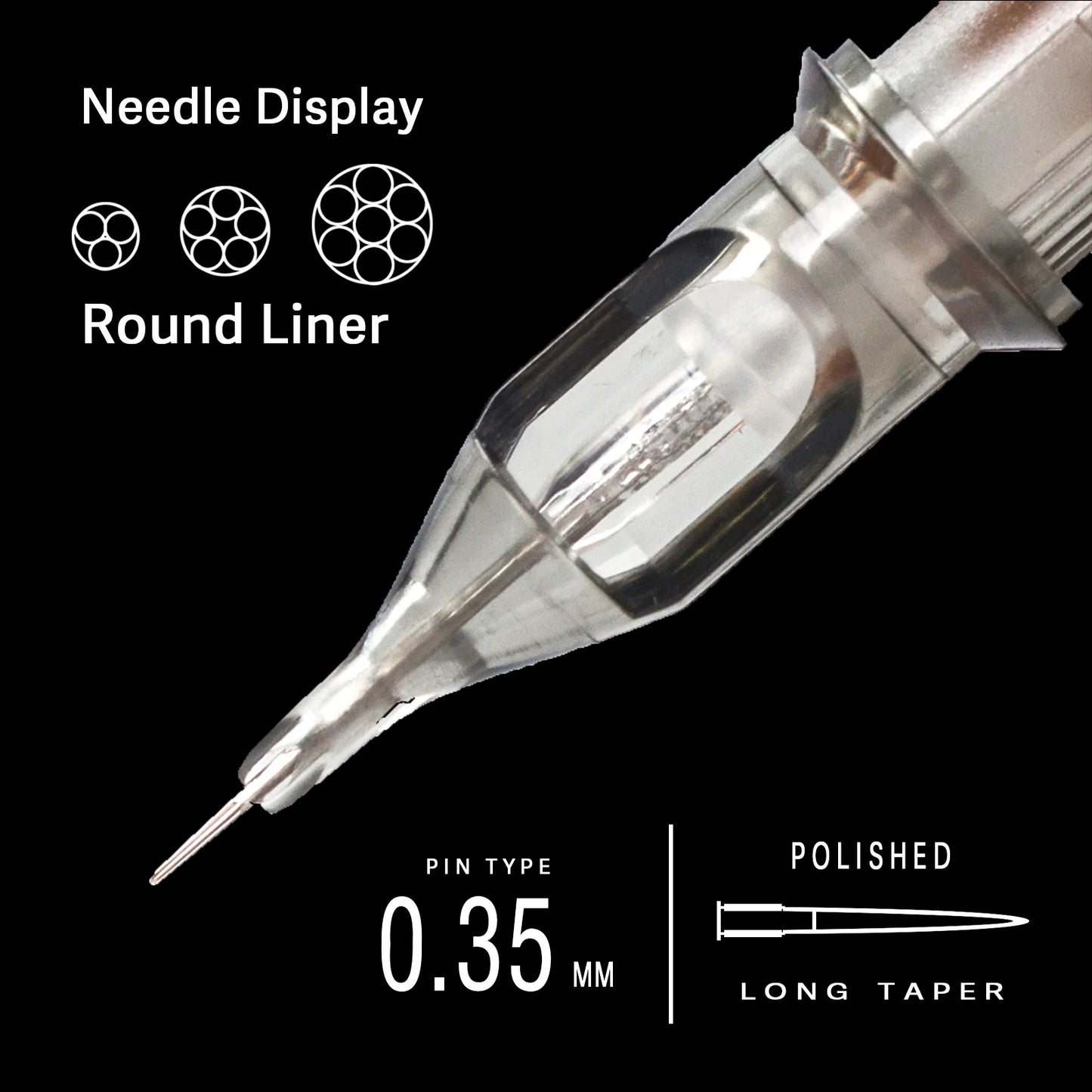 EZ Revolution #12 0.35mm Tattoo Needle Cartridges - Round Liner RC Series 20-Pack