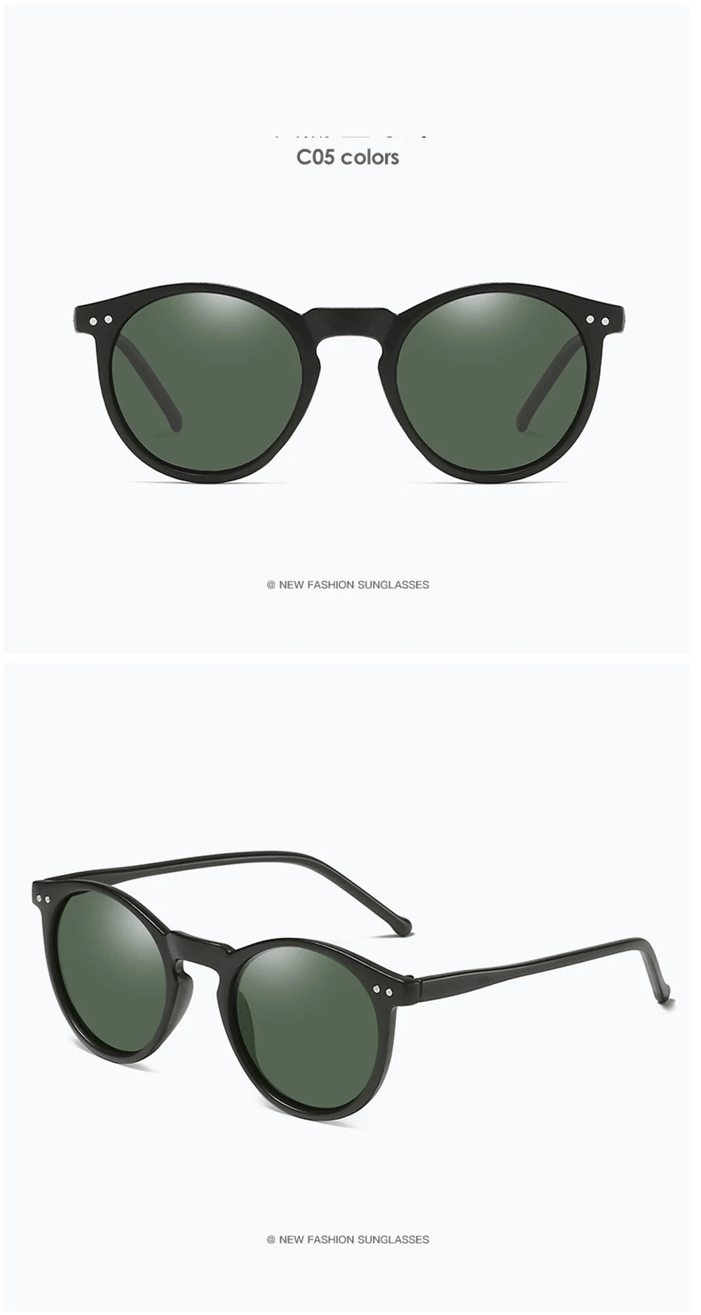 2025 Polarized Retro Round Sunglasses for Men & Women - Designer Vintage UV400 Goggles & Sun Glasses