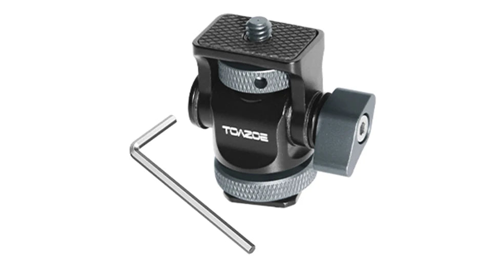 TOAZOE DSLR Camera Monitor Mount – Adjustable Swivel & Tilt Clamp with Cold Shoe Base for Flash & DIY Accessories