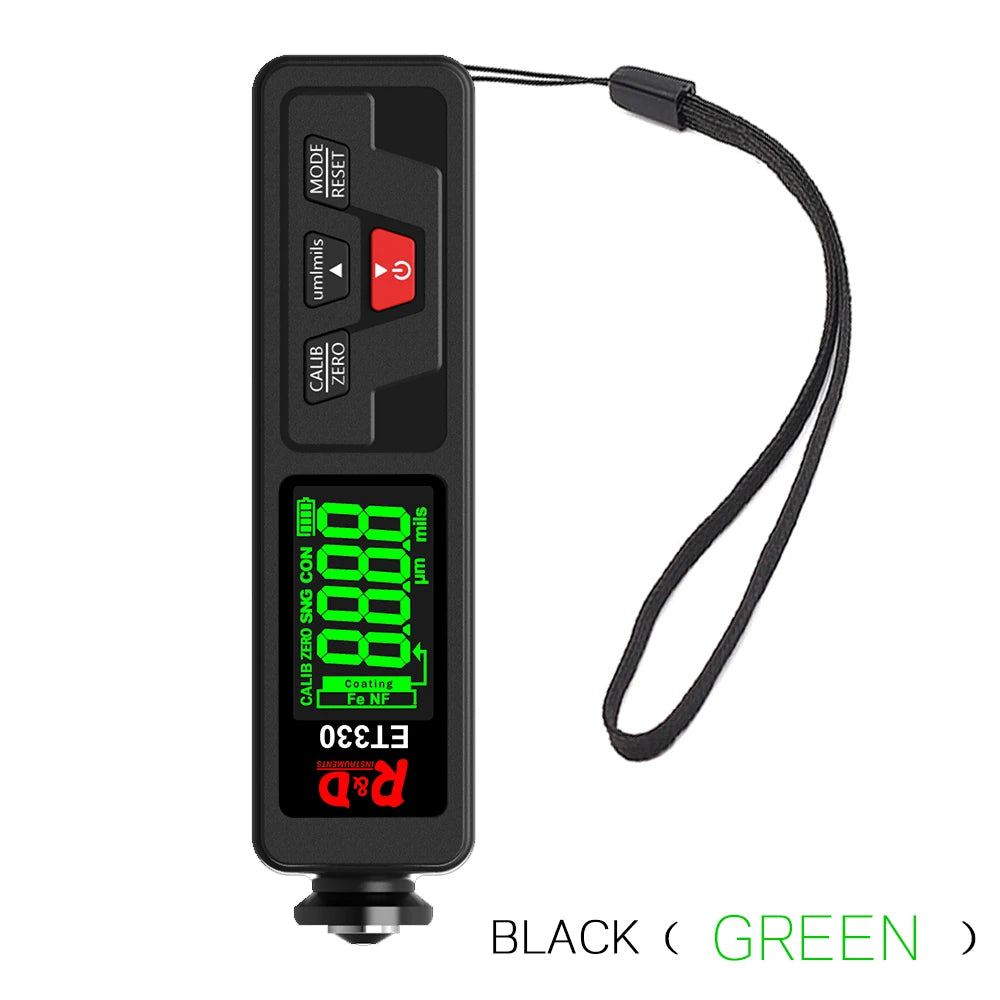 R&D ET330+Zn Car Paint Thickness Gauge - 0–1500μm Fe & NFe Coating Tester for Automotive Metal Surfaces