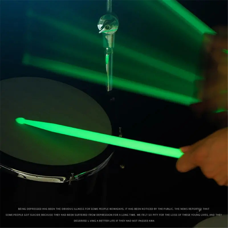 5A Luminous Drumsticks – Nylon Glow-in-the-Dark Bright Drum Sticks for Musical Instruments