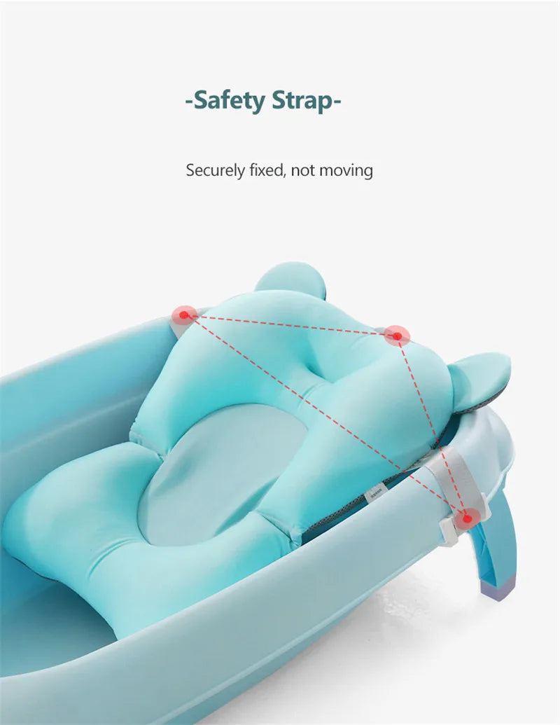 Non-Slip Baby Bath Cushion – Newborn Safety Support Pad & Soft Bathtub Mat