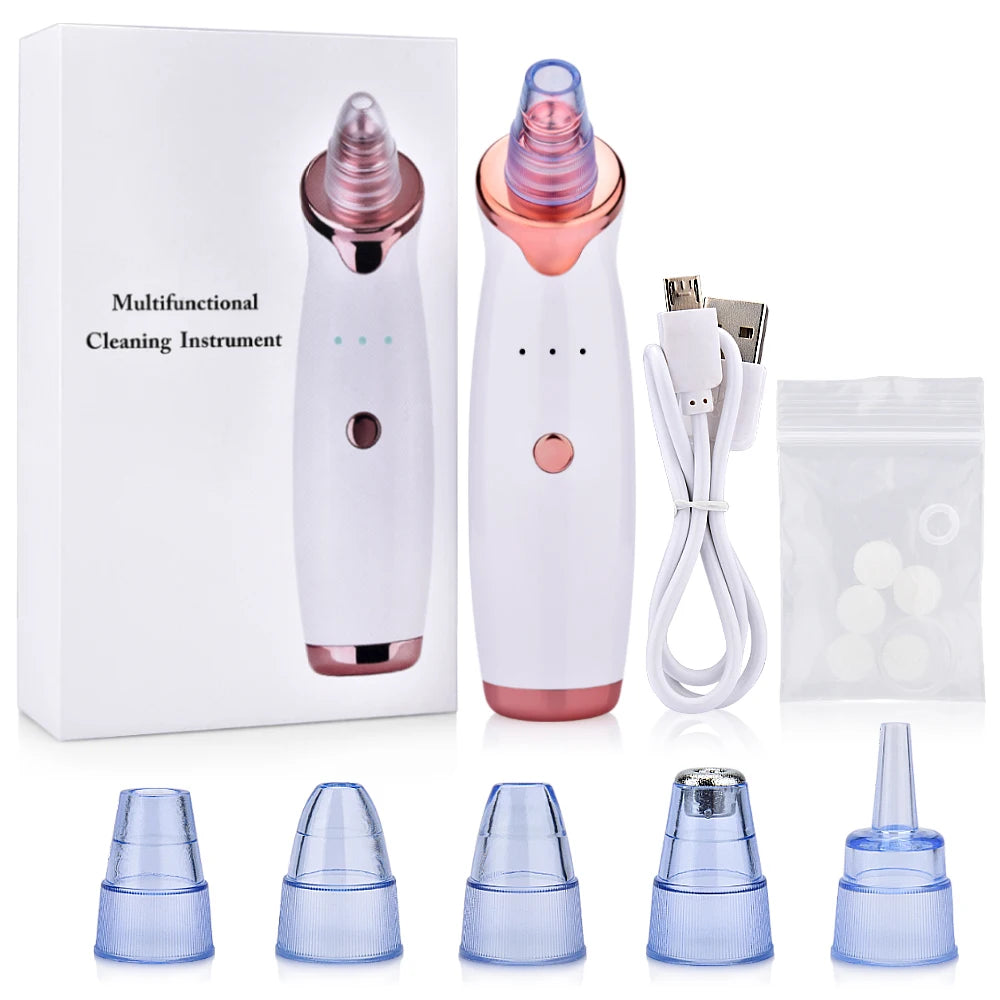 Electric Facial Blackhead Remover: Vacuum Pore Cleaner for Acne Cleansing & Black Spot Removal - Deep Cleaning Tools for Face and Nose