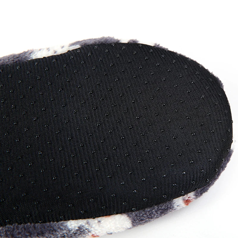 Mntrerm Women's Warm Cotton Slippers with Non-Slip Sole, Plush Indoor Shoes with Bow Tie Dots