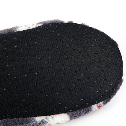 Mntrerm Women's Warm Cotton Slippers with Non-Slip Sole, Plush Indoor Shoes with Bow Tie Dots