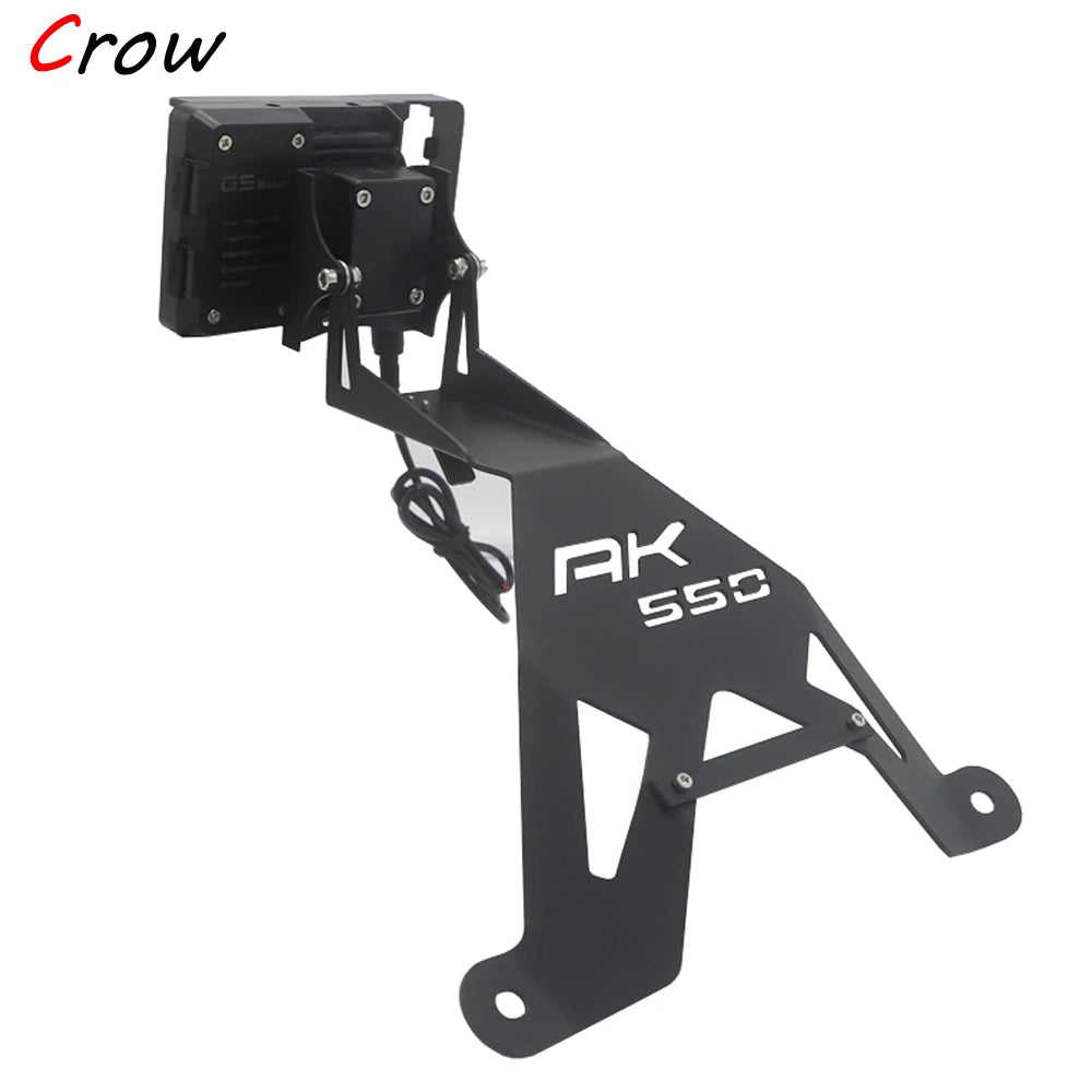 Motorcycle Front Mid Navigation Bracket GPS Phone Mount with Charging – Compatible with KYMCO AK550 AK 550 Accessories, Durable Travel Holder