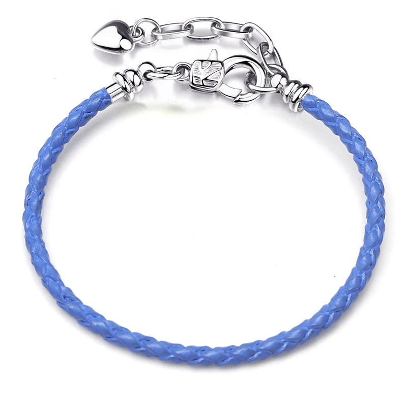 BAOPON 9-Color Leather Charm Bracelet - DIY Chain Jewelry Gift for Women & Girls