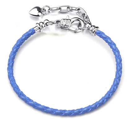BAOPON 9-Color Leather Charm Bracelet - DIY Chain Jewelry Gift for Women & Girls