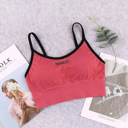 Women’s Sports Bra Crop Top - Soft Cotton Comfort Gym Bra Tube Top Underwear for Active Wear