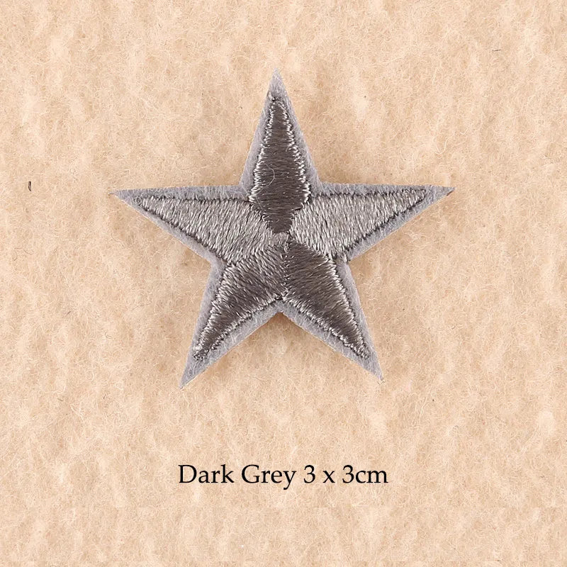 Stars Embroidered Iron-On Patches – Gold, Silver & Colorful Appliqué Stickers for Clothing, Jackets, Bags & DIY Craft Decoration