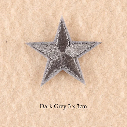 Stars Embroidered Iron-On Patches – Gold, Silver & Colorful Appliqué Stickers for Clothing, Jackets, Bags & DIY Craft Decoration