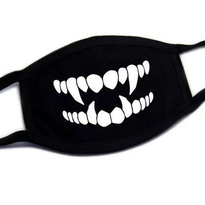 Kawaii Anime Expression Cotton Face Mask – Breathable Smile Mouth Muffle for Unisex Korean Style