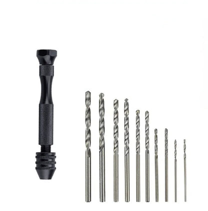Mini Aluminum Hand Drill with Keyless Chuck – HSS Steel Twist Drill Bit for Woodworking & Manual Drilling